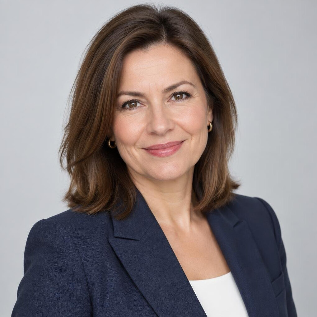 Studio portrait of a Polish woman mediator in business attire